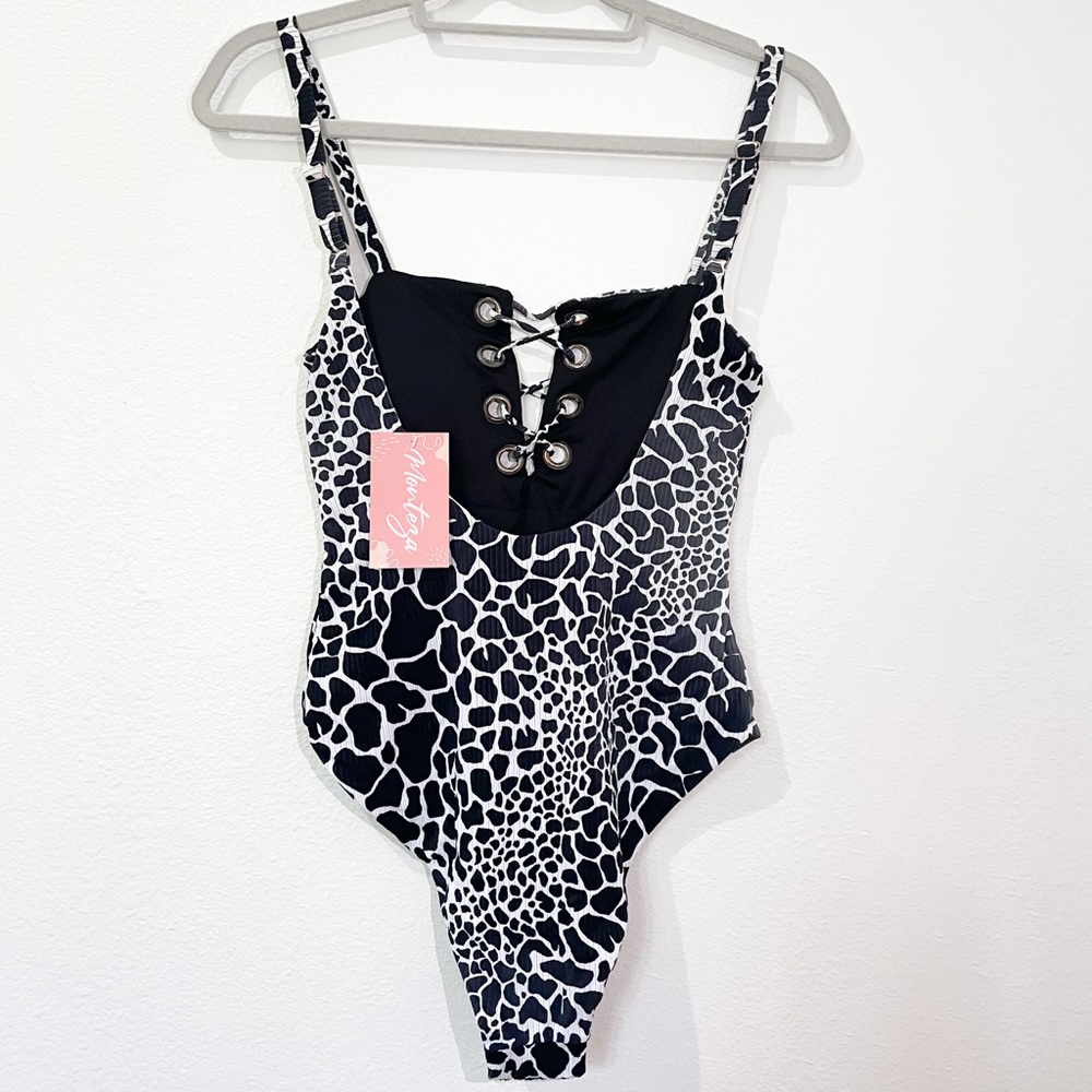 Shop Monteza Tuscon Swimsuit Cow Print one piece bathing suit - Picture 3 of 5